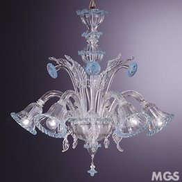 Crystal and azure chandelier