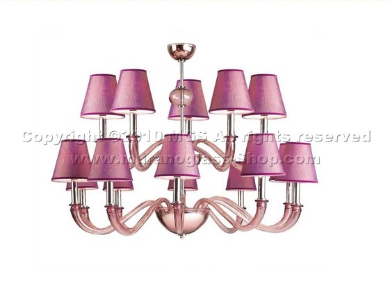 8778 series chandeliers with lampshades, Amethyst color chandelier with lampshades