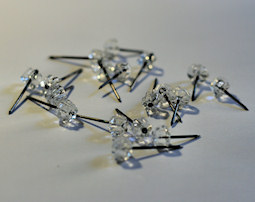 5 nails with glass head, 4cm