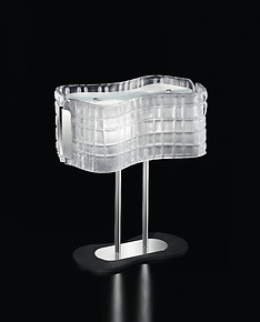 Table lamp in sandblasted crystal