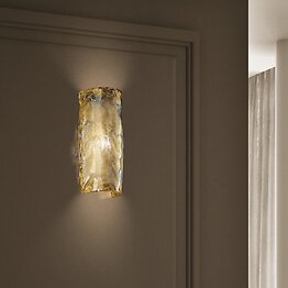 Wall light in crystal and 24k gold