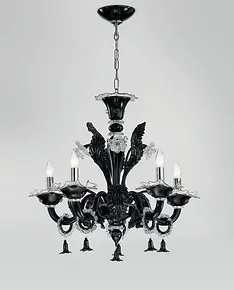 Crystal black chandelier at five lights