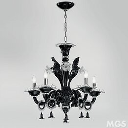 Crystal black chandelier at five lights (mini)