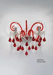 Crystal and red bohemia style sconce