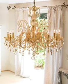 Bohemian crystal chandelier at twelve lights