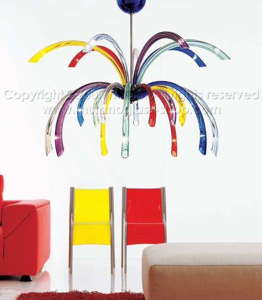 1201 Multi colored chandeliers, Chandelier 1201/21 multi colored, maxi version