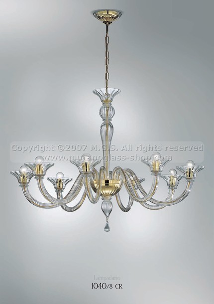 Hundertwasser Chandelier, Crystal chandelier at eight lights