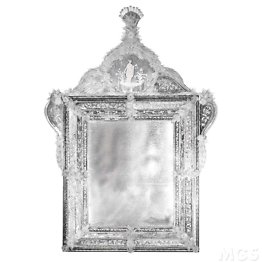 Engraved and antiqued mirror in Venetian style