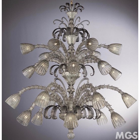 Mentasti Chandeliers, Chandelier in antique crystal at twentyfour lights