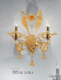 Crystal and amber sconce at one light