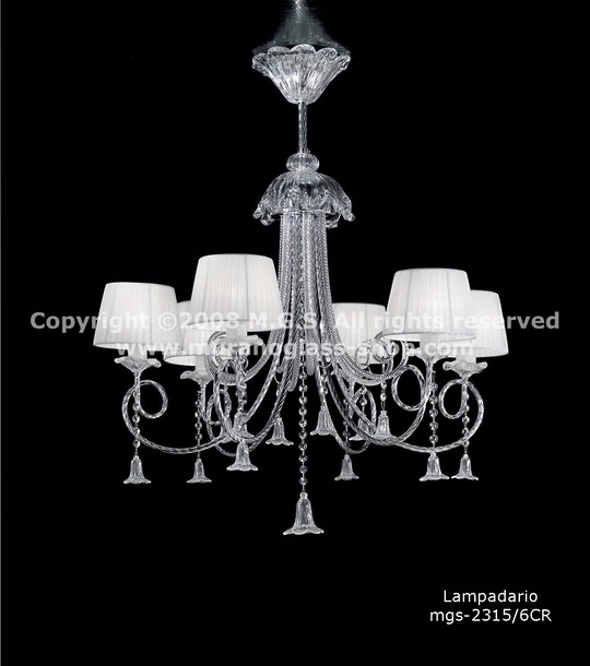 2315 series Chandeliers with lampshades, Crystal Chandelier with lampshades at three lights