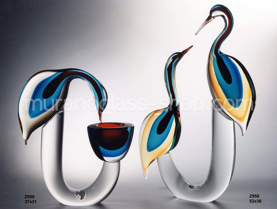Stylized Herons, Two stylized Herons