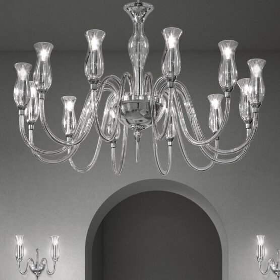 Teodato Chandelier, Crystal Chandelier at ten lights