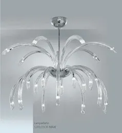 Crystal chandelier with amber at twenty one lights