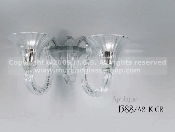 1388 Wall lights, Two light sconce with 24k gold decoration