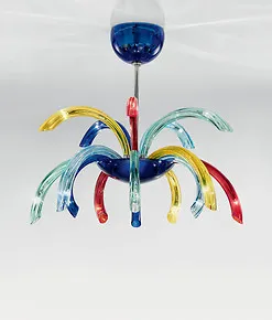 Fifteen lights multi colored chandelier