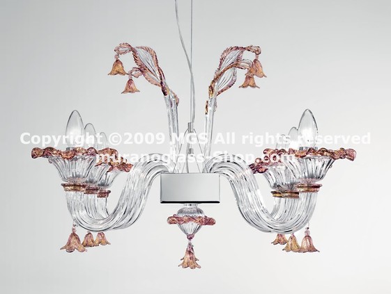 2576 longitudinal series Chandeliers, Crystal longitudinal chandelier at six lights