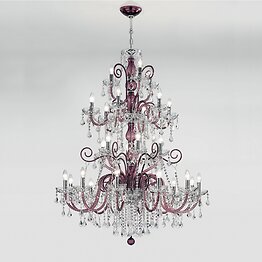 Amethyst color chandelier with crystal detail