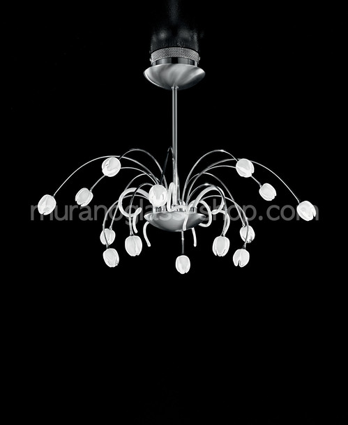 151 Series chandeliers, Iron chandelier with milk white cups