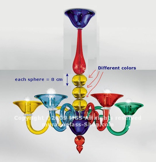Modified central part for Venier chandelier, Changing height for 1382 chandeliers (+6.3inches)
