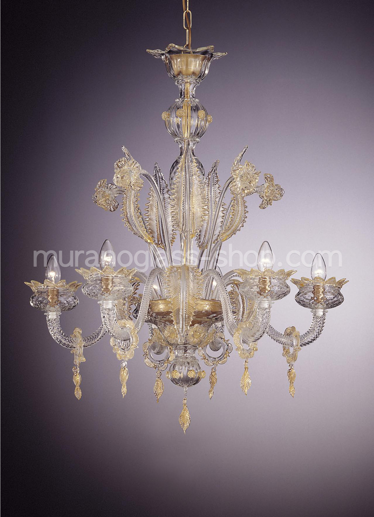 275 series Chandeliers Chandelier at six lights with 24k gold