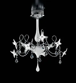 Modern chandelier with flowers, black color