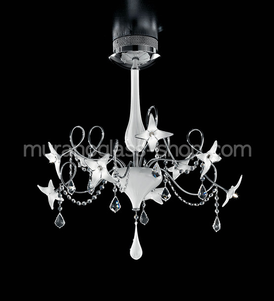 287 series Chandeliers, Modern chandelier with flowers, white color
