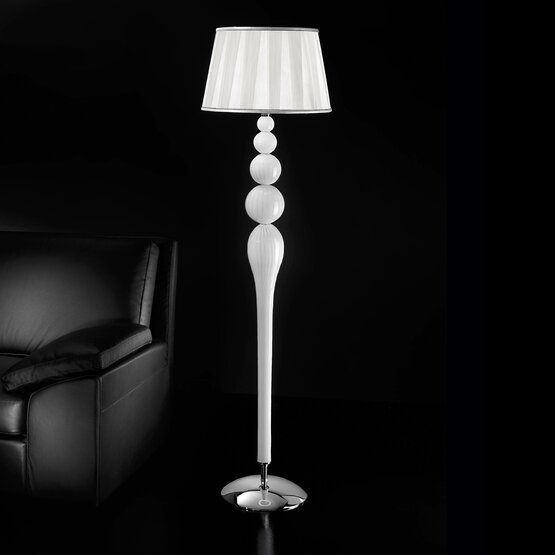 Floor standing lamp 1423, White milk and crystal floor standing light