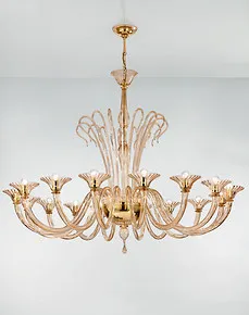 sixteen lights chandelier smoked color