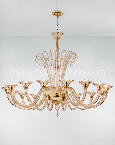 Koons Chandelier, sixteen lights chandelier smoked color