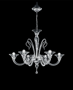 Six lights crystal smoked chandelier