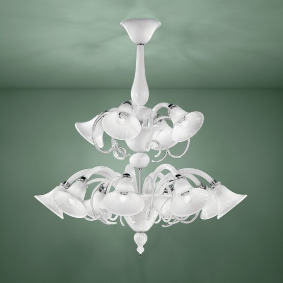 Venier Chandelier, 8+4 lights, crystal color