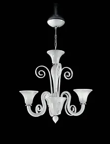 Chandelier at three lights with amber decoration