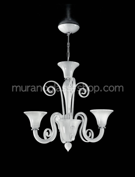 Sambonet Chandelier, Chandelier at three lights with amber decoration