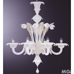 Silk color chandelier decorated in 24k gold
