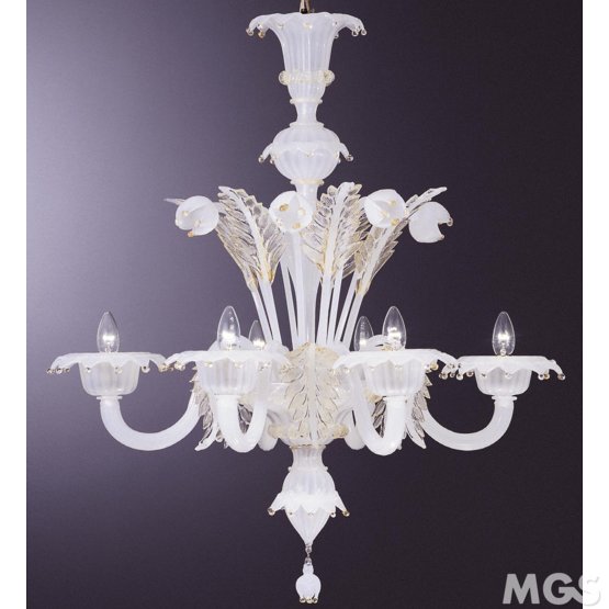 Poli Chandelier, Silk color chandelier decorated in 24k gold