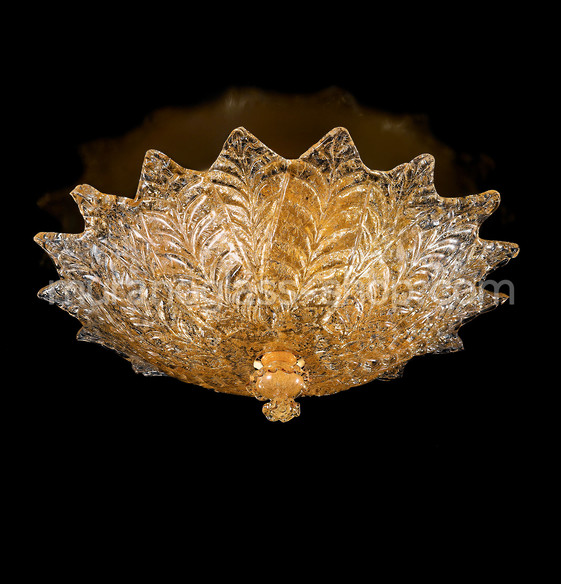 Tetide Ceiling lamp, Ceiling lamp with amber graniglia