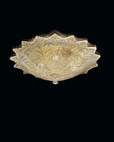 Ceiling lamp with crystal graniglia and 24k gold