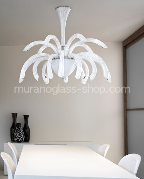 1202 series chandeliers, Modern chandelier in milk white color