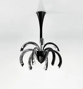 Modern chandelier in black and crystal color