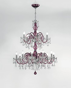 Amethyst color chandelier with crystal detail