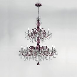 White color chandelier with crystal details