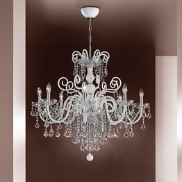 Crystal bohemia style chandelier in amber color