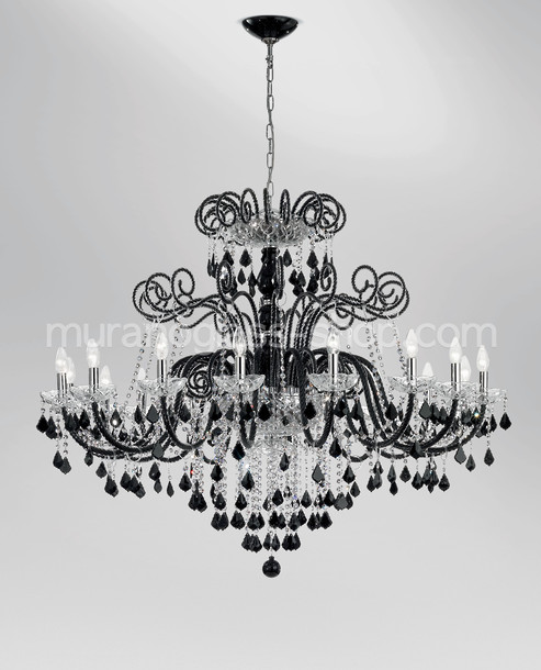 Bohemia Star chandelier, Black and crystal bohemia style chandelier