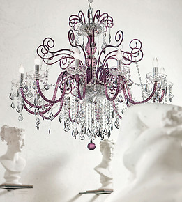 Red color bhoemia chandelier with crystal details