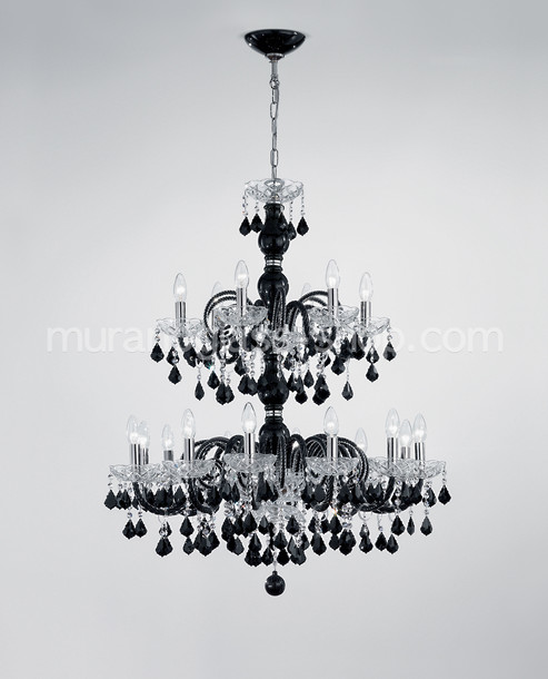 Bohemia Bright chandelier, Black color chandelier with crystal details