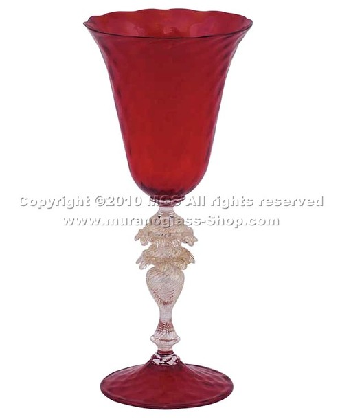 5384 Murano drinking glass, Murano glass in red color