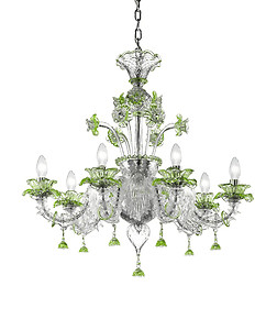 Ca' Rezzonico chandelier model Easy in green color
