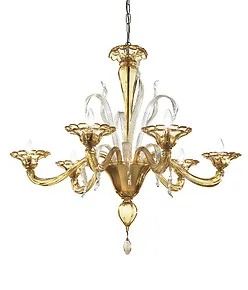 892 series chandelier, 5 lights, submerged amber color