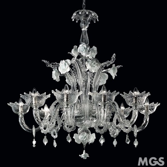 Snow Mountain Chandelier, Crystal chandelier with white paste